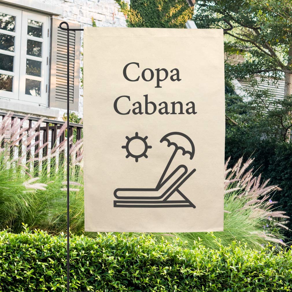 Stylish Copa Cabana Cotton Canvas Garden Flag for Outdoor & Patio Decor - Personalized Text - Perfect for Home, Yard, and Seasonal Celebrations