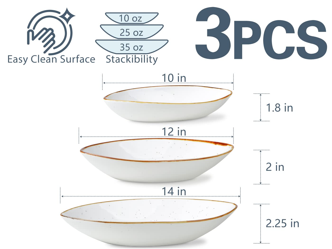 ONEMORE 12-Piece Porcelain Dinnerware Set - Microwave, Oven & Dishwasher Safe Plates & Bowls for Everyday Dining, Entertaining & Restaurant Use