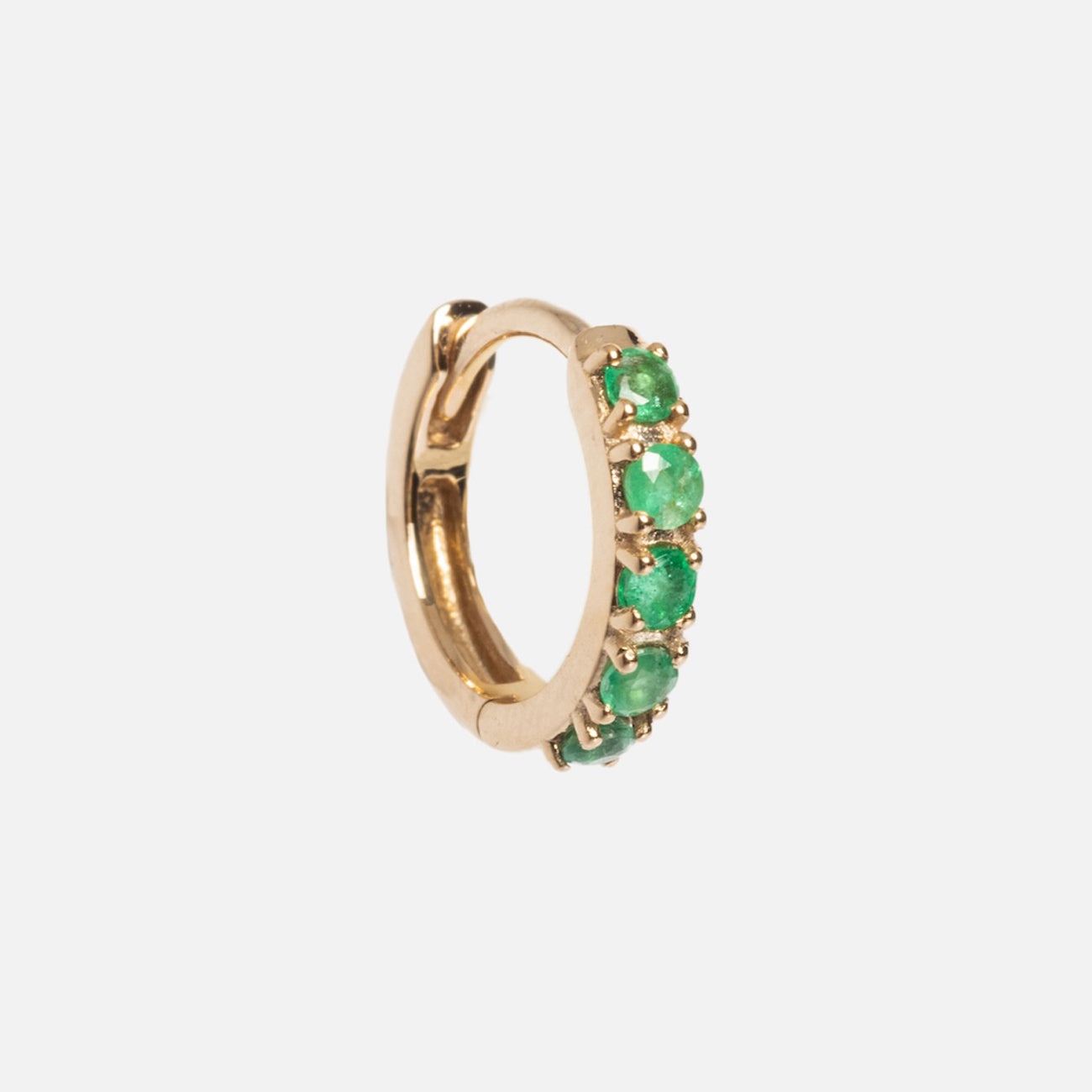 Solid Gold Emerald Huggie Hoops - 14K Real Gold Small Hoop Earrings for Women, Minimalist Dainty Everyday Jewelry Gift - Perfect for Work, Date Night & Special Occasions