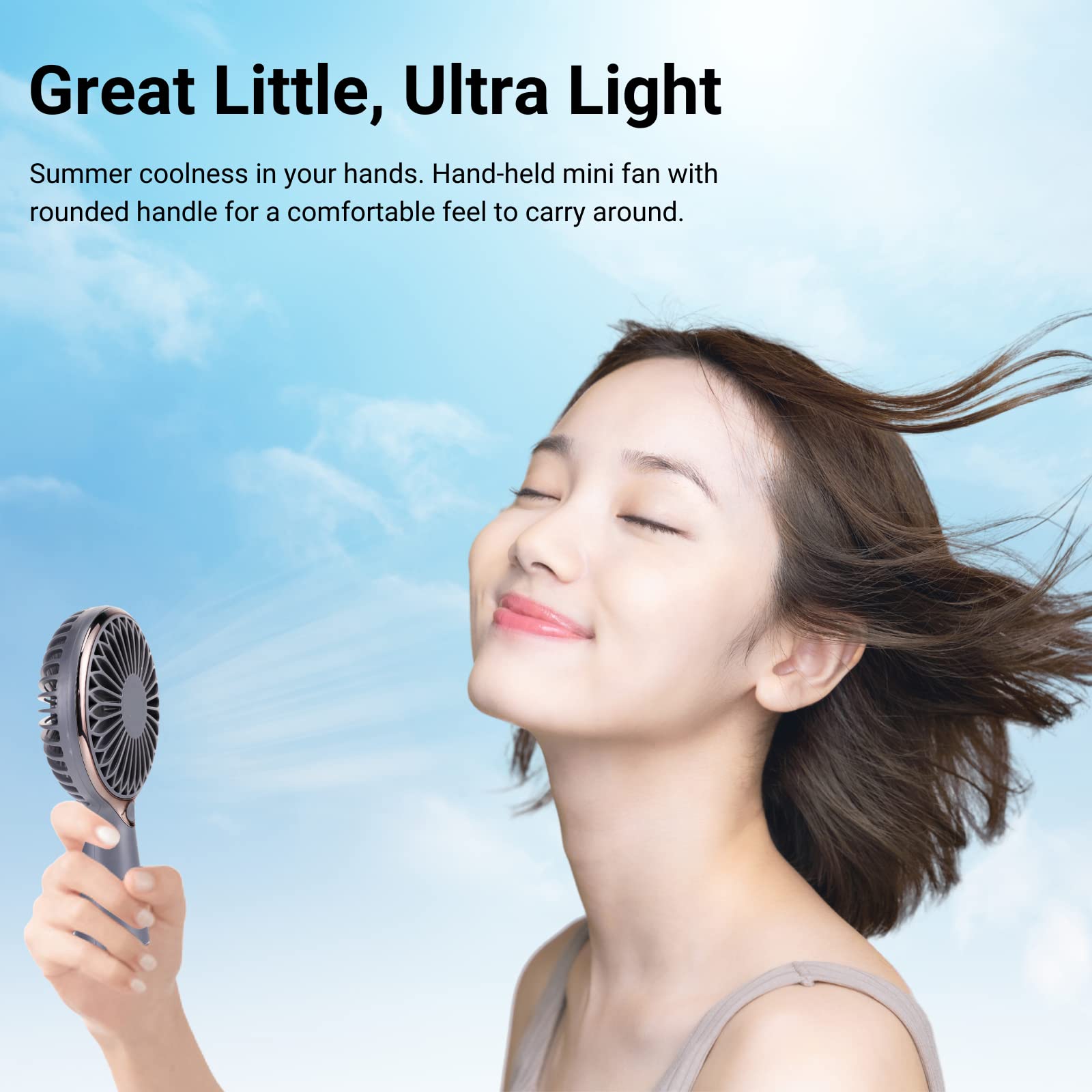 Portable USB Rechargeable Mini Handheld Fan - 3-6 Hours Cooling, Personal Desk Fan for Travel, Office & Outdoor Use | Perfect for Summer, Camping, and Workspaces