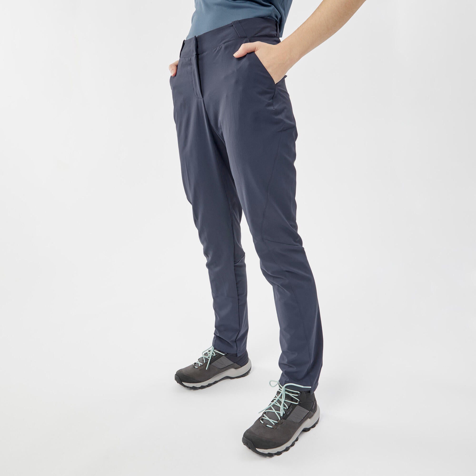 Quechua Women's MH100 Hiking Pants - Lightweight Water-Resistant Trekking Trousers for Outdoor Adventures & Mountain Climbing