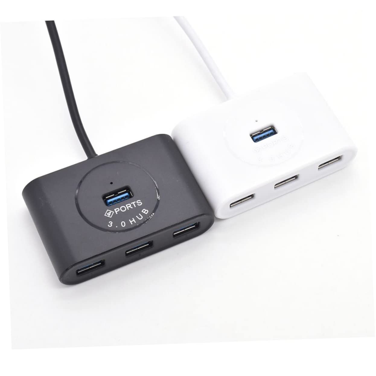 OSALADI 4-Port USB A Hub Extender with Round Design - High-Speed USB 2.0 Extension for Cell Phones, Laptops, and PC Accessories | Perfect for Home Office, Gaming Setup, and Multi-Device Charging Station