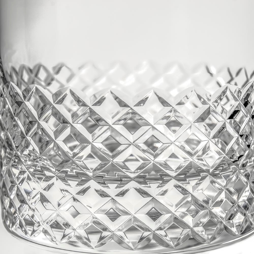 Premium 11oz Diamond Cut Whiskey Glasses Set of 4 - Heavy Base Crystal Clear Drinking Glasses for Bourbon, Scotch & Cocktails - Perfect for Home Bar, Gifts & Entertaining