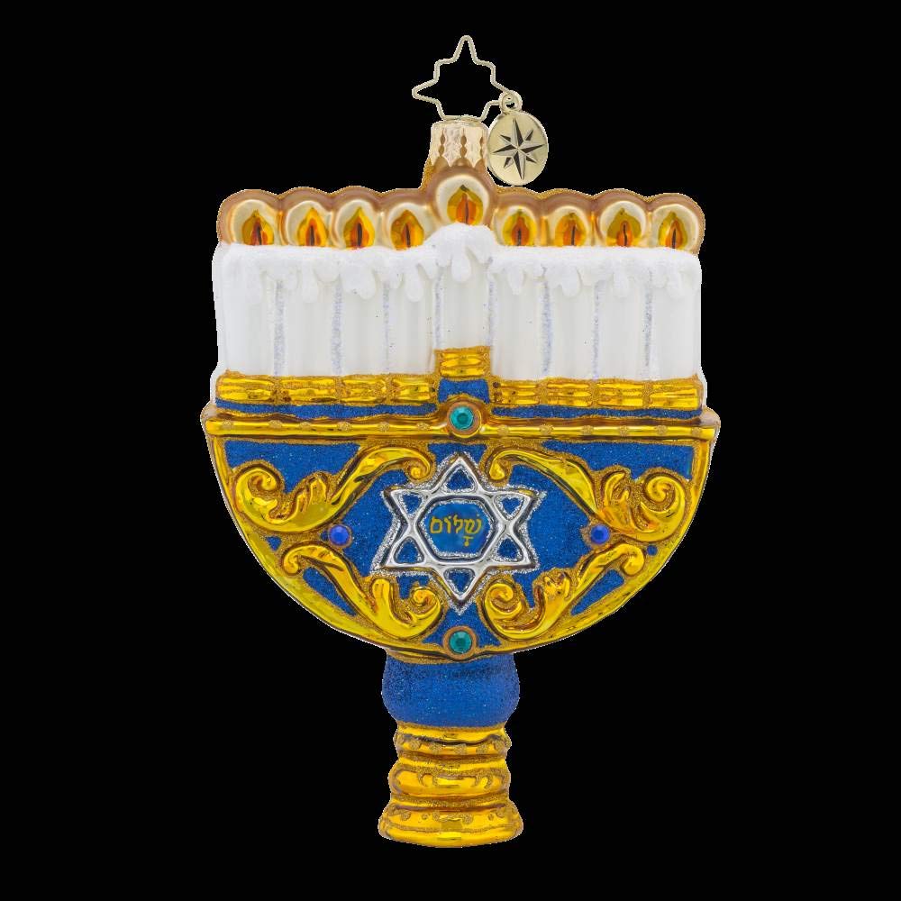 Christopher Radko Light the Lights Christmas Candle Ornament - Handmade Glass Holiday Decoration for Tree, Mantel & Festive Home Decor