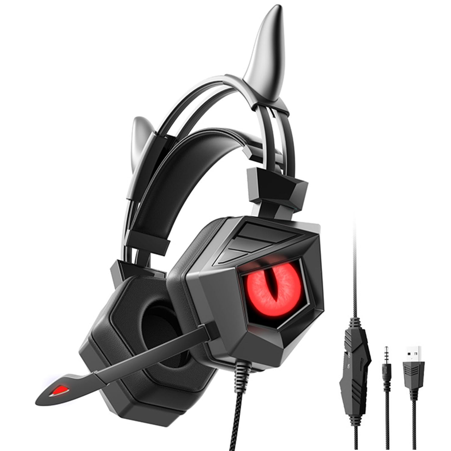 Best Gaming Headset with Surround Sound for PC, PS4, PS5, Xbox One & Mobile - RGB Backlight, Noise Canceling Mic - Perfect for FPS, Streaming & Online Gaming (Red)