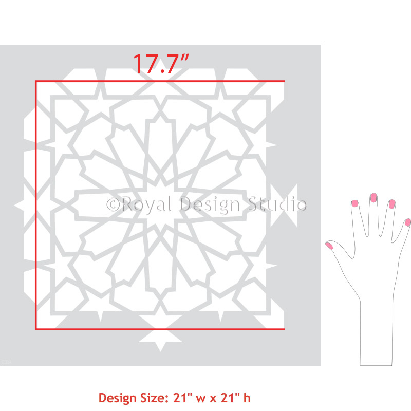 Kasbah Tile Stencil - Moroccan Geometric Pattern Stencils for DIY Home Decor, Wall Painting & Floor Design | Perfect for Bathroom, Kitchen Backsplash & Outdoor Projects
