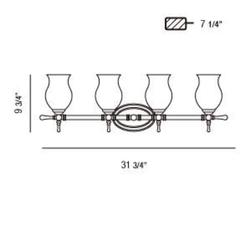 Eurofase 23038-011 Regency 4-Light Bathroom Vanity Light Fixture - Chrome Finish for Modern Bathroom Lighting, Perfect for Bathroom Vanity, Powder Room, and Spa Decor