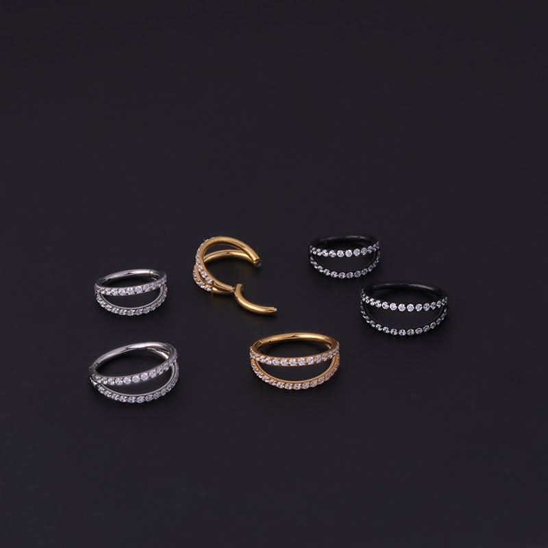 16G CZ Eternity Nose Ring Hoop - Seamless Clicker Nose Stud for Women & Men | Hypoallergenic Surgical Steel Nose Jewelry | Perfect for Everyday Wear, Parties & Special Occasions (HSPJ698)
