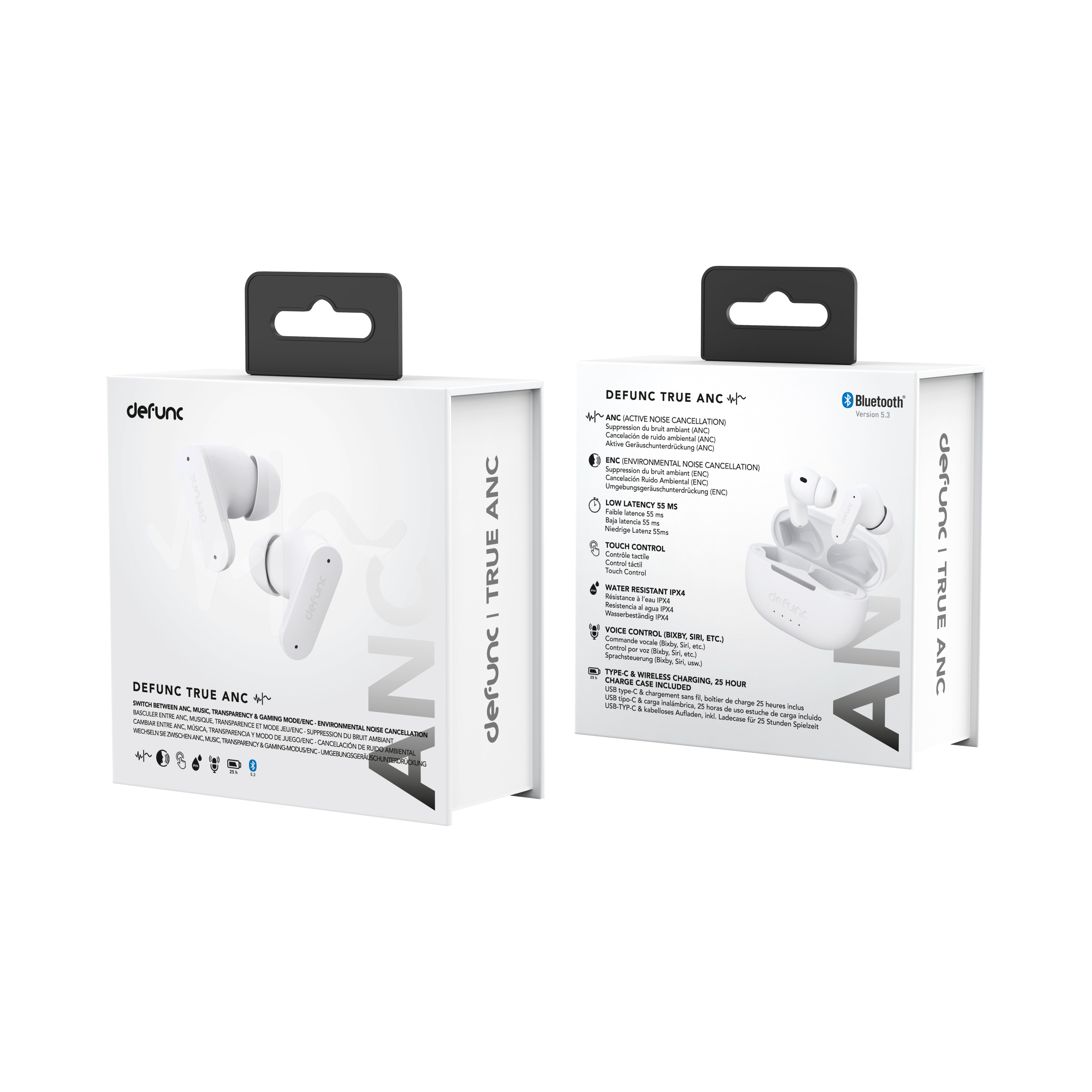 DEFUNC TRUE ANC Wireless Earbuds - Active Noise Cancelling Bluetooth Headphones for Gym, Travel & Workout - Premium Sound Quality for Music & Calls