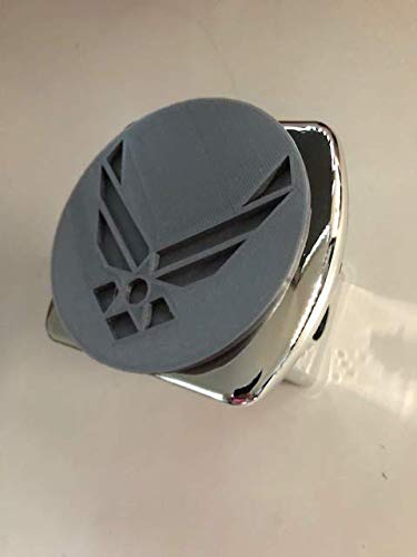 2 Inch US Air Force 3D Chrome Trailer Hitch Cover - Grey & Black Design - Durable & Stylish for Trucks, SUVs, and Trailers - Perfect for Military Enthusiasts and Patriotic Car Accessories