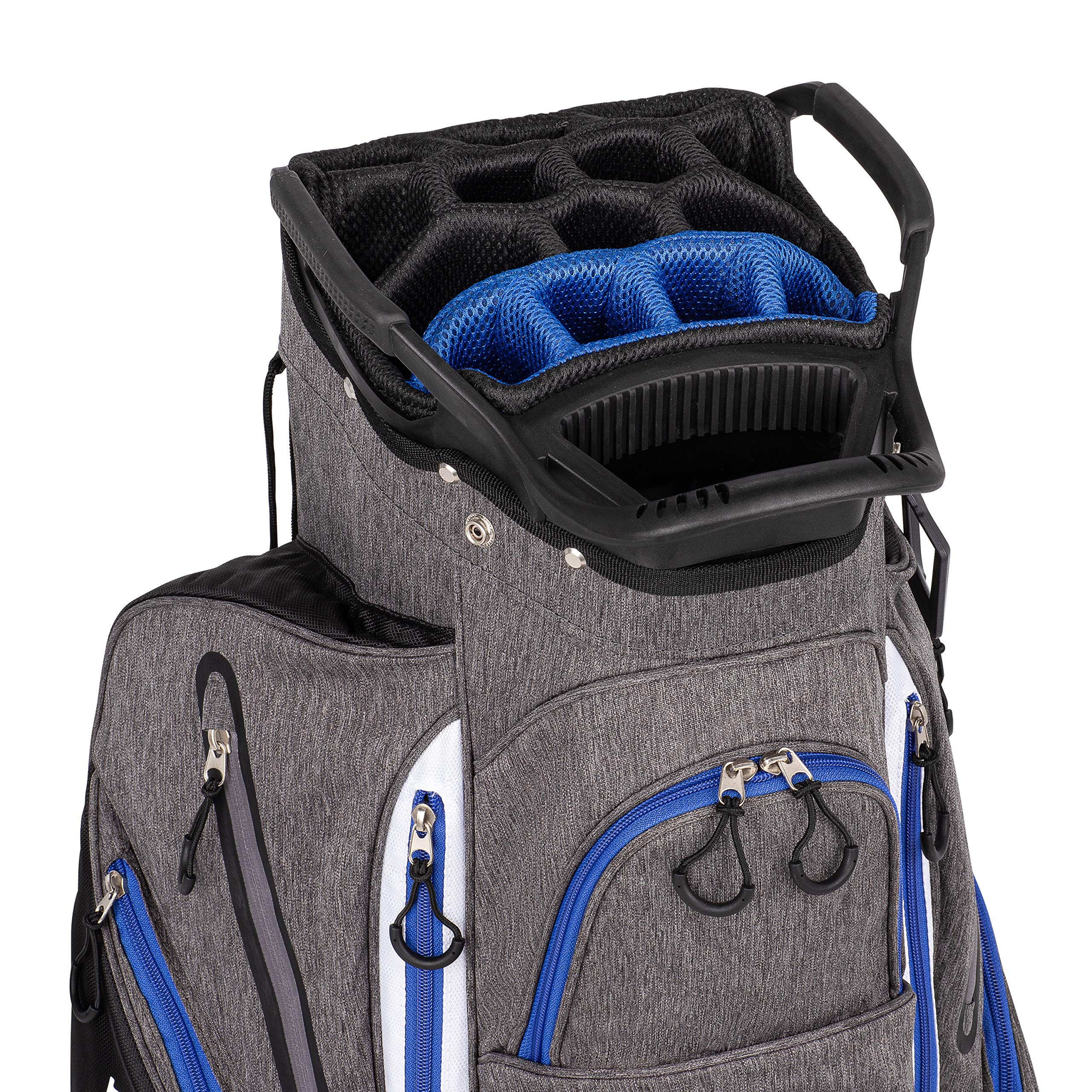 Founders Club Franklin Golf Push Cart Bag - Lightweight Riding Cart Bag with Full Rain Cover, Secure Push Cart Base, 15-Way Full Length Divider & External Putter Tube - Perfect for Golf Tournaments, Practice Rounds & Course Play