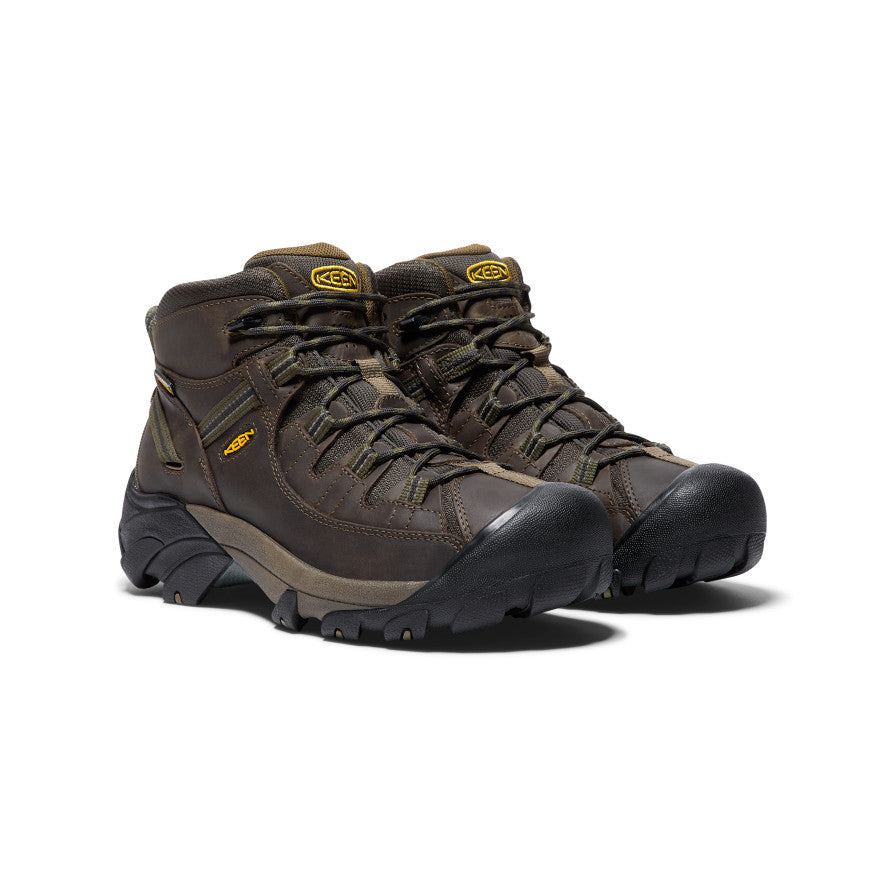 Men's Targhee II Mid Waterproof Hiking Boots - Lightweight & Durable for Outdoor Adventures | Canteen/Dark Olive | Perfect for Trail Hiking, Camping & Backpacking