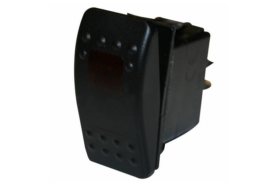 Bulldog Winch Momentary Rocker Switch - 3 Pin Red LED - Heavy Duty Off-Road Vehicle Winch Control for Jeep, Truck & ATV
