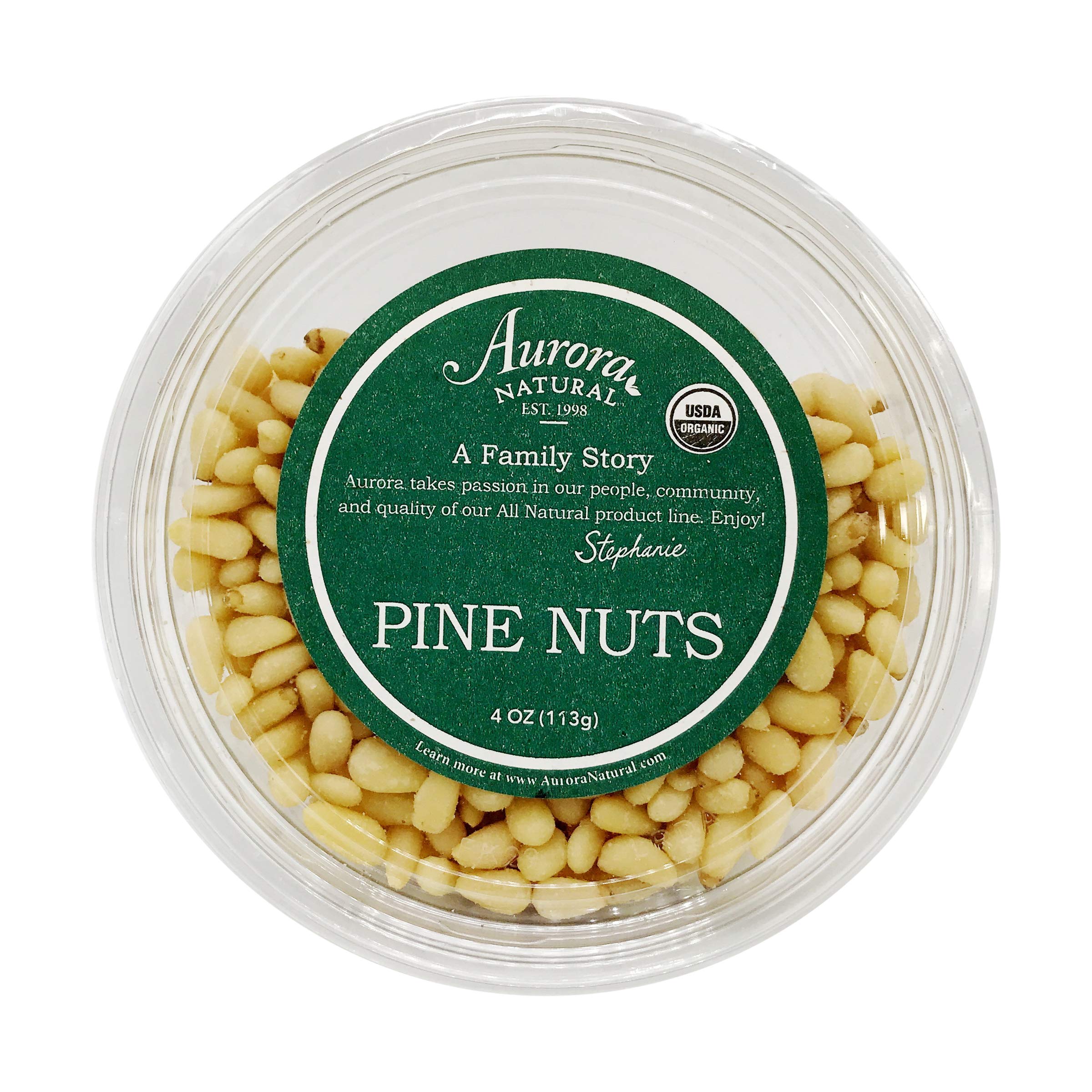 Organic Pine Nuts by Aurora Natural Products - 4oz (113g) | Raw, Unsalted, Non-GMO | Perfect for Pesto, Salads & Baking