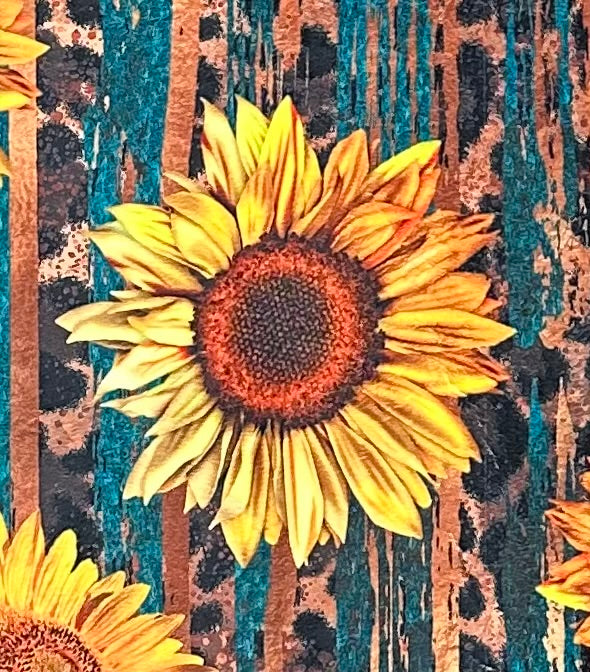 Soft Sunflower Leopard Print Western Style Black Baby Seal Minky Blanket 56x80 Inches - Cozy Large Luxe Blanket for Nursery, Bedroom & Couch