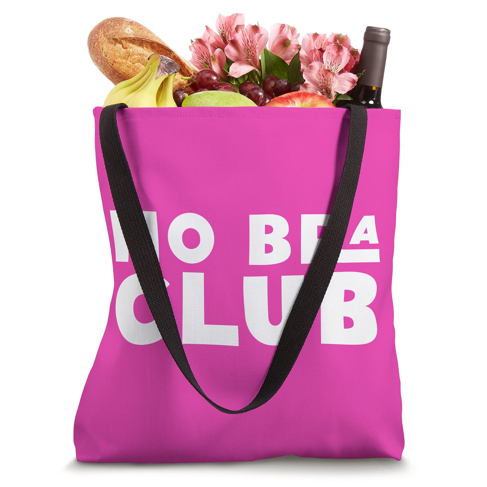 No Bra Club Tote Bag - Stylish Cotton Canvas Shoulder Bag for Women | Perfect for Shopping, Beach, Gym & Everyday Use