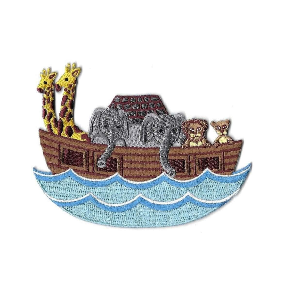 Noah's Ark Iron On Applique Patch - Bible Scripture & Sunday School Supplies - Perfect for DIY Crafts, Jackets, Backpacks & Religious Gifts