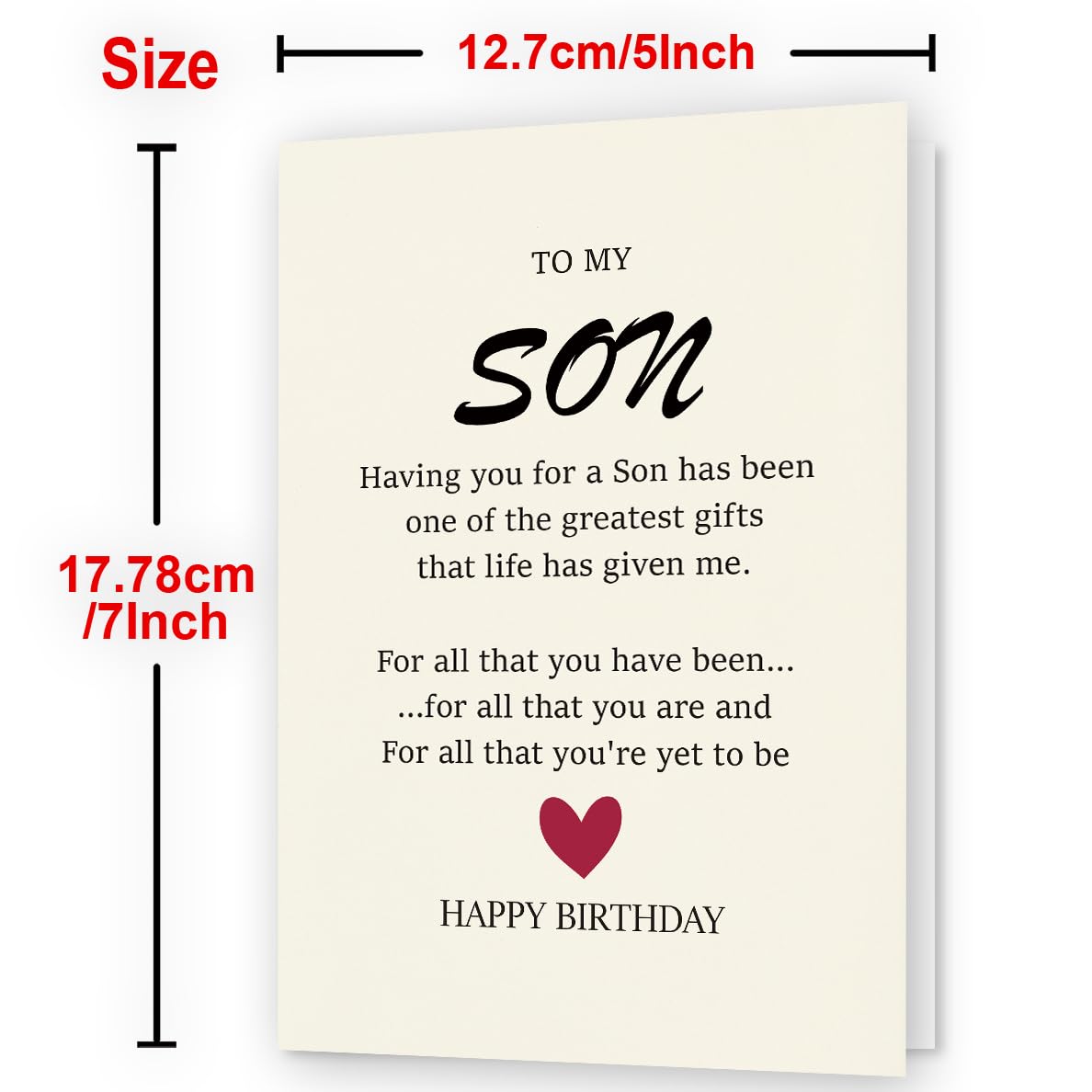 Birthday Card for Son - Heartfelt Greeting Card from Mom, Thoughtful Gift for Adult Son | Perfect for Birthday Wishes, Special Occasions & Showing Love