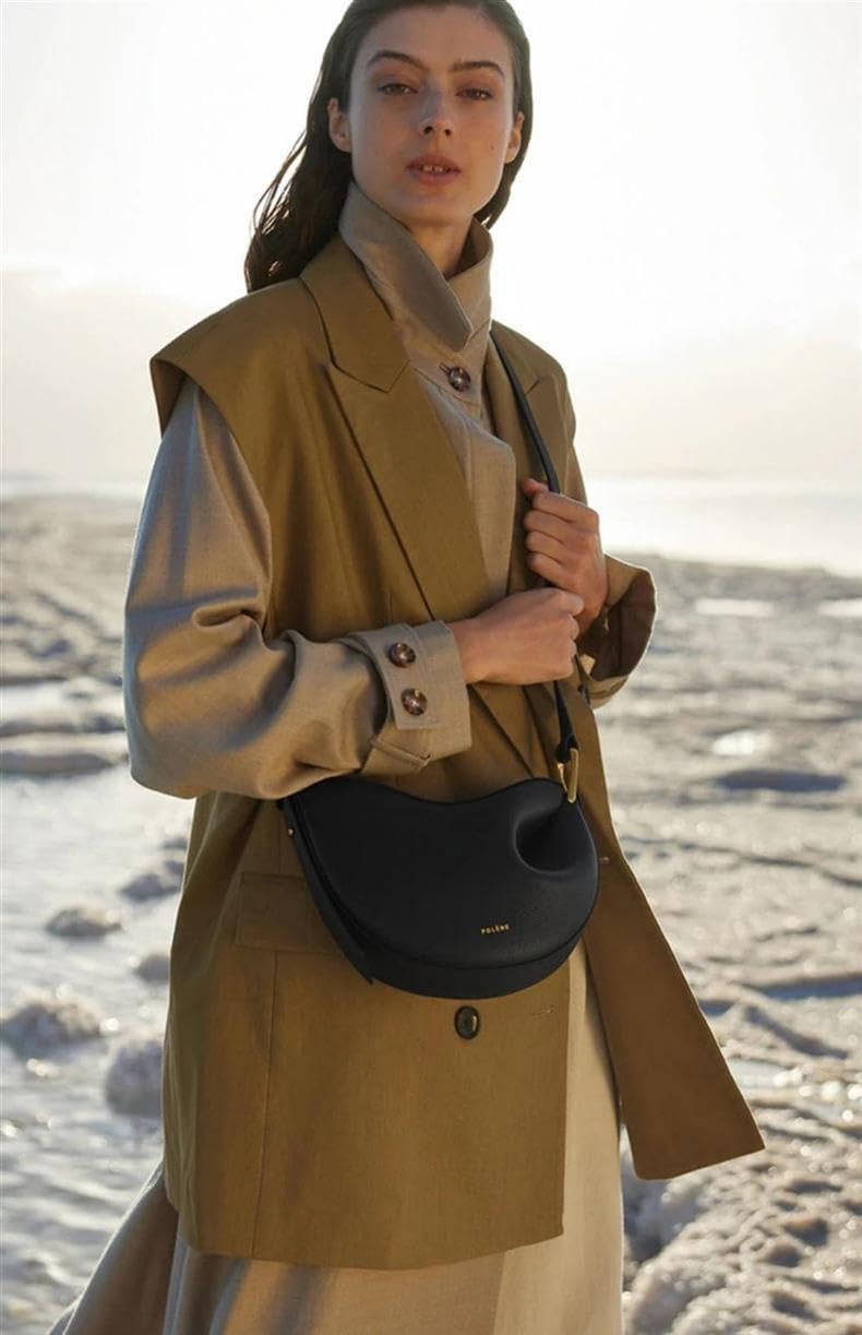 Genuine Leather Shoulder Saddle Bag - Unique Design & Personalized Fashionable Crossbody Purse for Women | Trendy Niche Choice for Work, Travel & Everyday Use