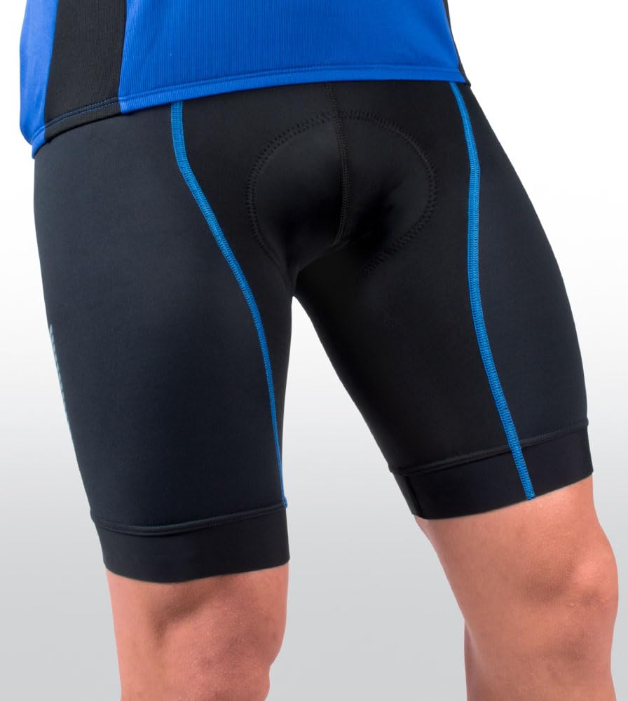 Men's Elite Padded Cycling Shorts - Long Distance Performance Bike Shorts for Men | Breathable & Comfortable | Made in USA | Perfect for Road Biking, Mountain Cycling & Indoor Training