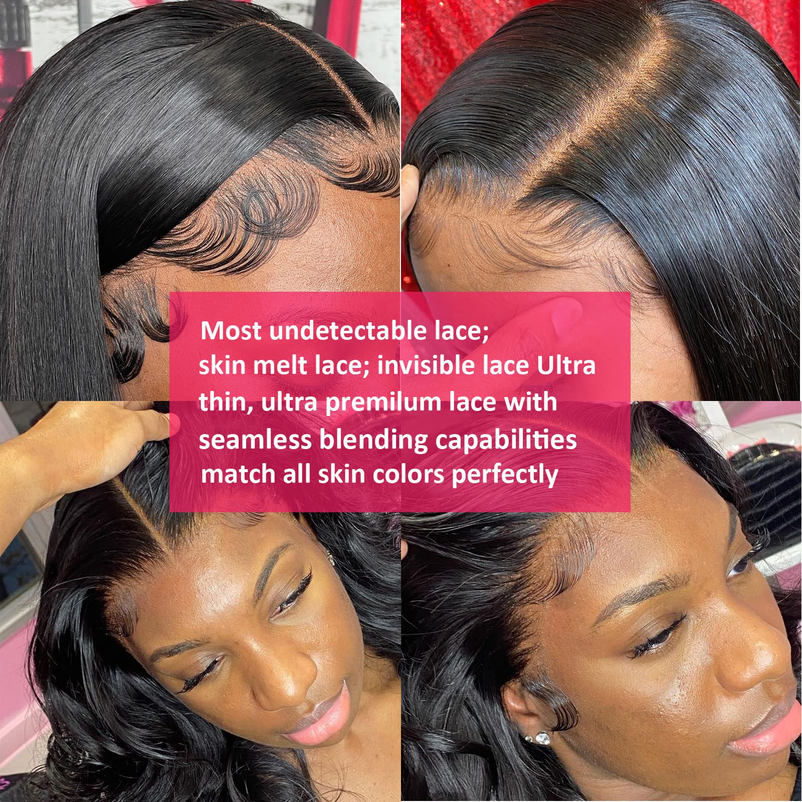 13x4 HD Transparent Lace Front Wigs Human Hair - Body Wave Glueless Wigs for Black Women | Pre-Plucked 180% Density Natural Black Wavy Lace Frontal Wig (22 Inch) | Perfect for Daily Wear, Parties & Special Occasions