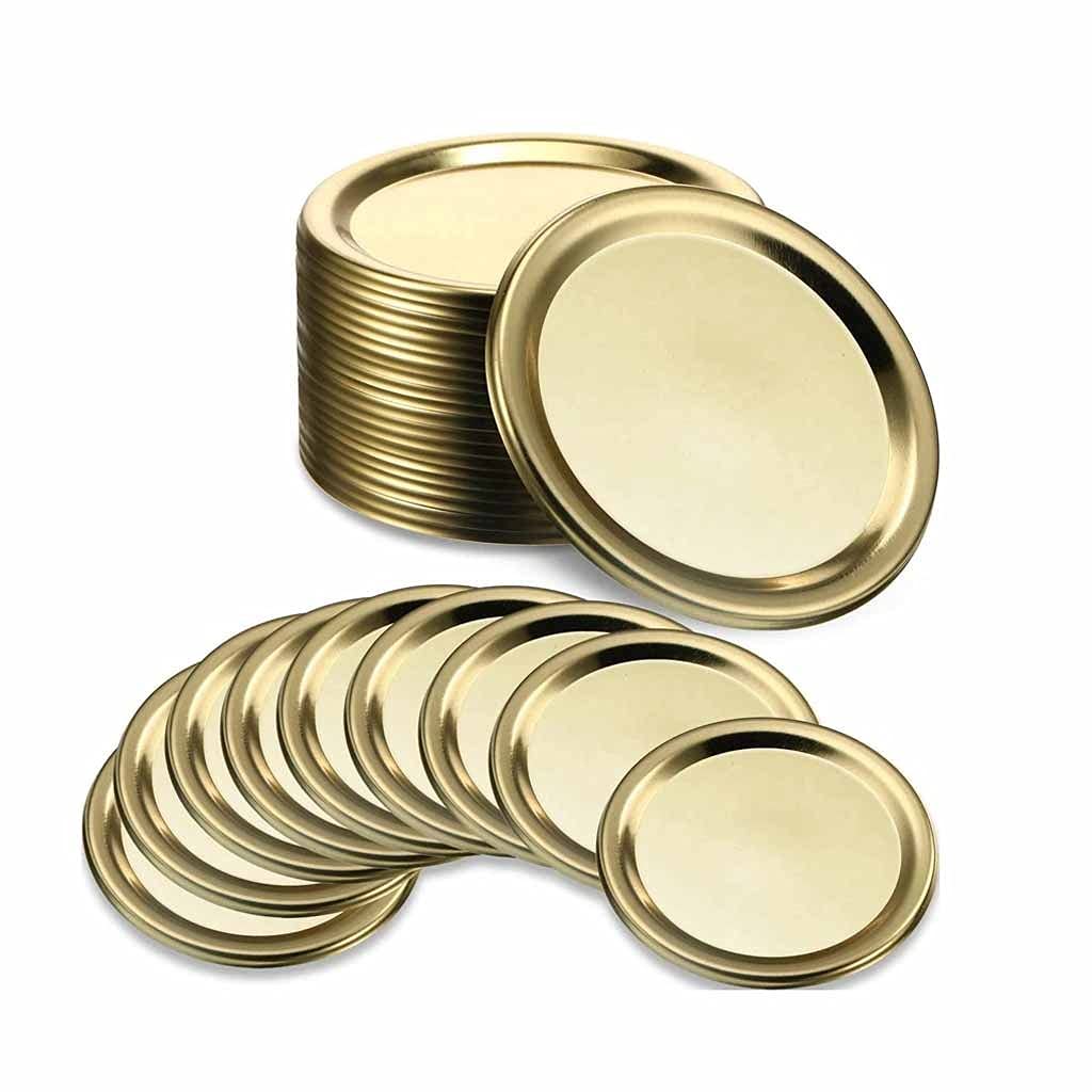 HAHFKJ 86mm Split-Type Reusable Leak-Proof Metal Canning Jar Lids - 40 Pack for Regular Mouth Mason Jars | Airtight Food Storage for Pickling, Canning & Dry Goods Organization