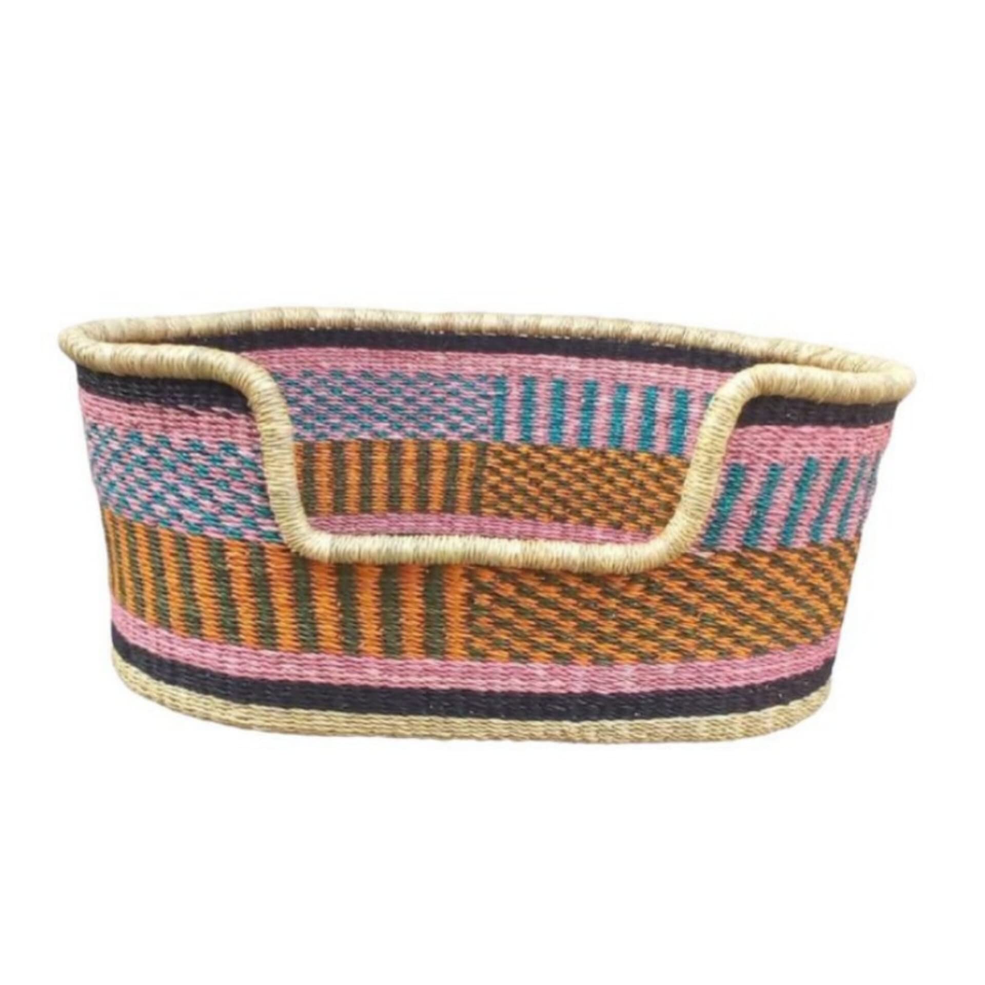 Eco-Friendly Handmade Large Dog Bed with 3-Inch Thick Mattress - Woven Wicker Pet Basket for Puppies & Dogs - Durable Bolga Dog Furniture - Perfect for Living Room, Bedroom & Outdoor Use