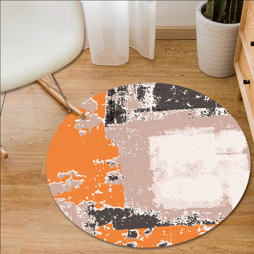 MOXIC Modern Abstract Round Area Rug - Soft Non-Slip Washable Carpet for Living Room, Bedroom, Nursery & Bathroom - 2' x 2' Kids Play Mat & Home Decor - Perfect for Crawling Babies, Nordic Style Interior Design
