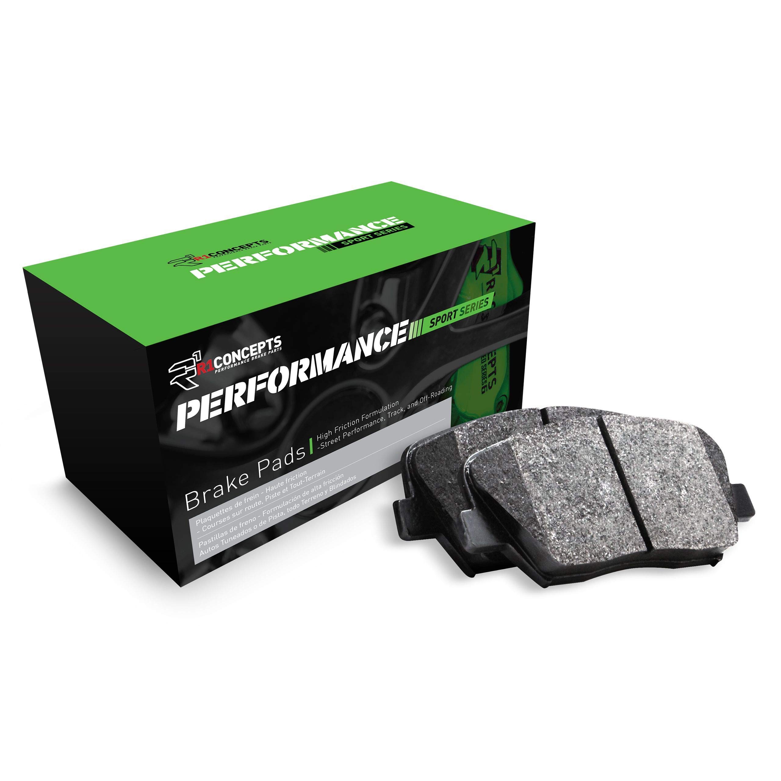 R1 Concepts Front Performance Sport Series Brake Pads 2115-0822-00 - Compatible with 2000-2009 Toyota Celica, MR2 Spyder, Echo, Prius & Scion xA | High-Performance Braking for Sports Cars & Daily Commuting