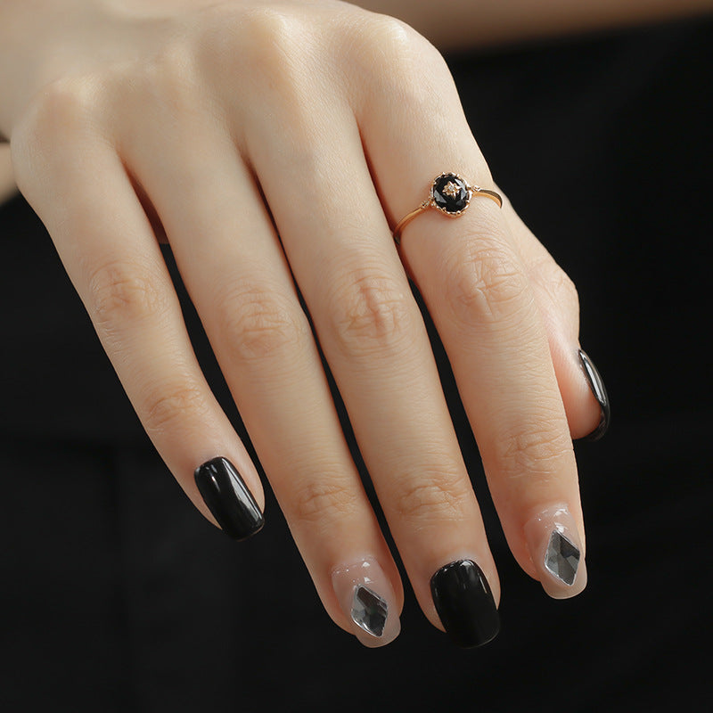Vintage Black Agate Celestial Ring and Pendant Set - Elegant Jewelry for Women | Perfect for Gifts, Parties & Spiritual Healing | HJZB 378