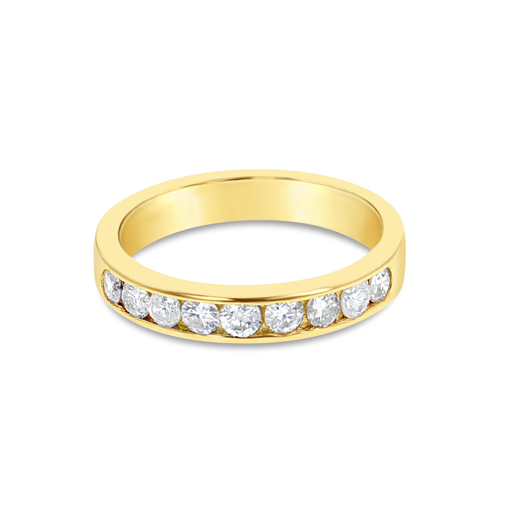 0.5 Carat Channel Set Diamond Wedding Band Ring - 14K Yellow Gold for Women - Perfect for Bridal, Anniversary & Special Occasion Gifts