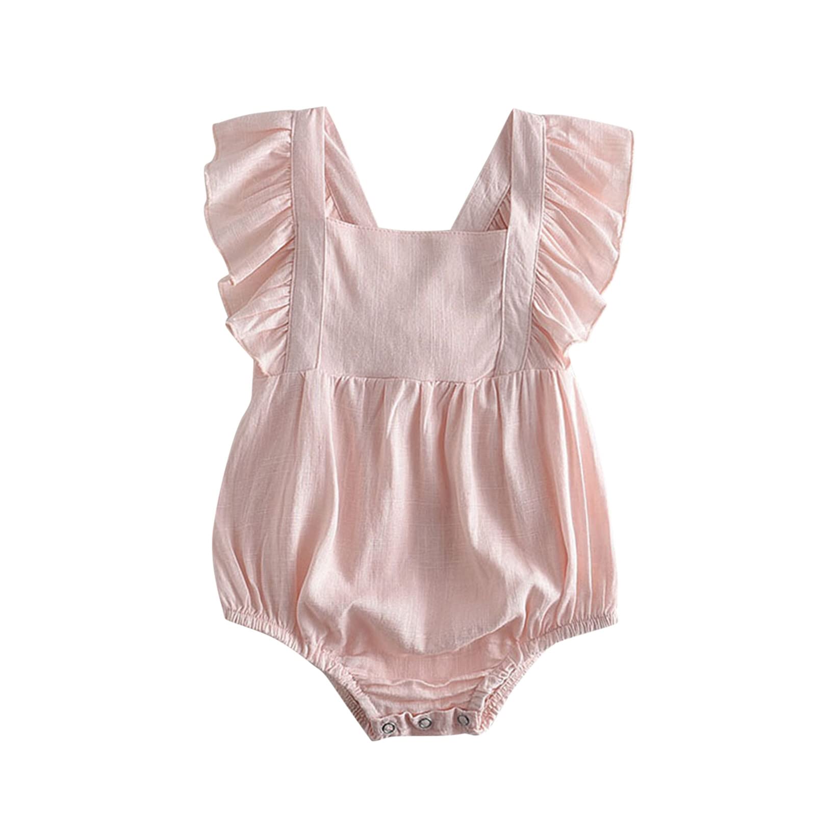 Organic Baby Romper Outfits for 6-9 Months - Sleeveless Summer Clothes for Girls & Boys with Ruffles | Perfect for Playdates, Beach Trips & Family Photos