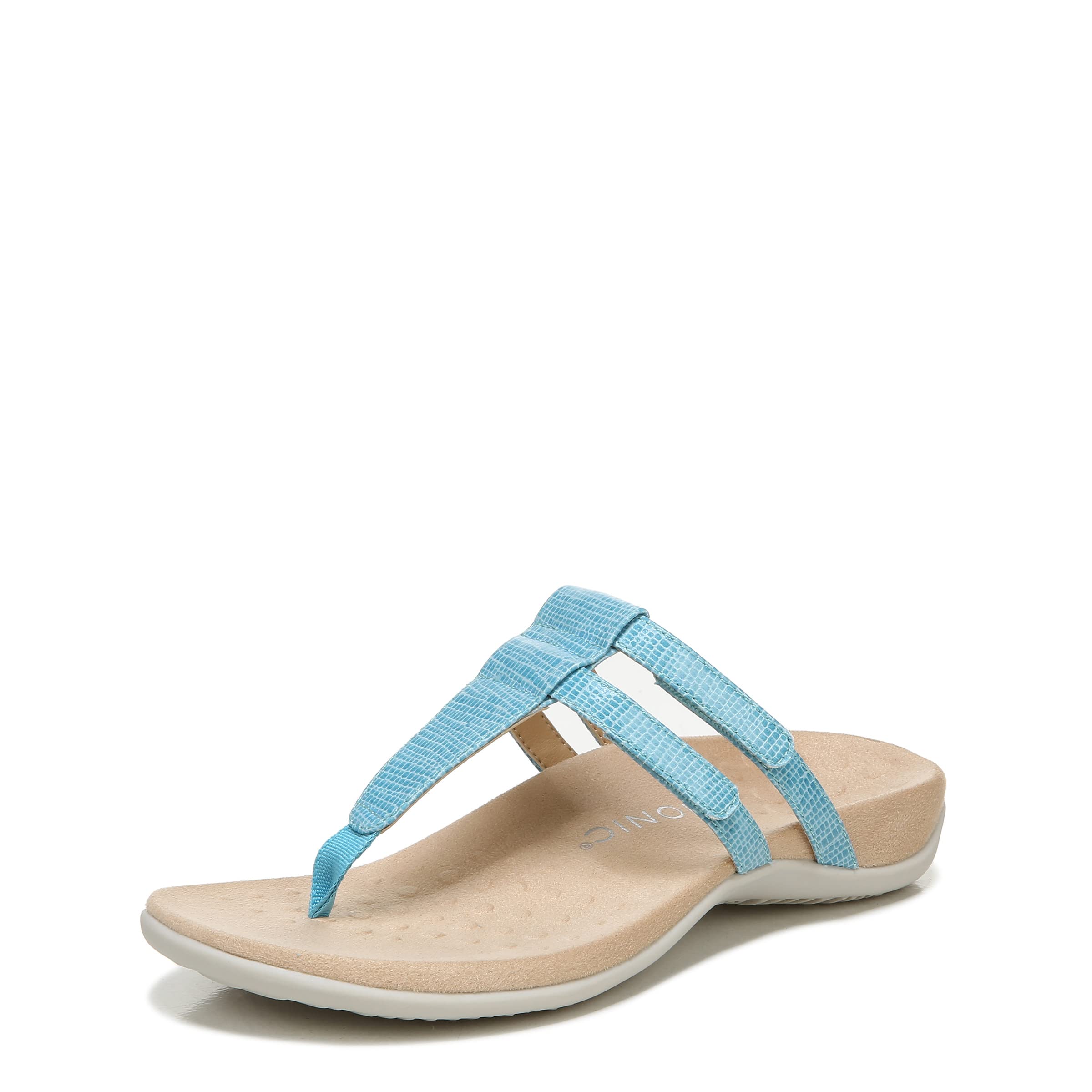 Vionic Elvia Women's Adjustable Slip-On Orthotic Sandals - Comfortable Arch Support for Plantar Fasciitis & Heel Pain Relief - Perfect for Walking, Travel & Summer Outfits