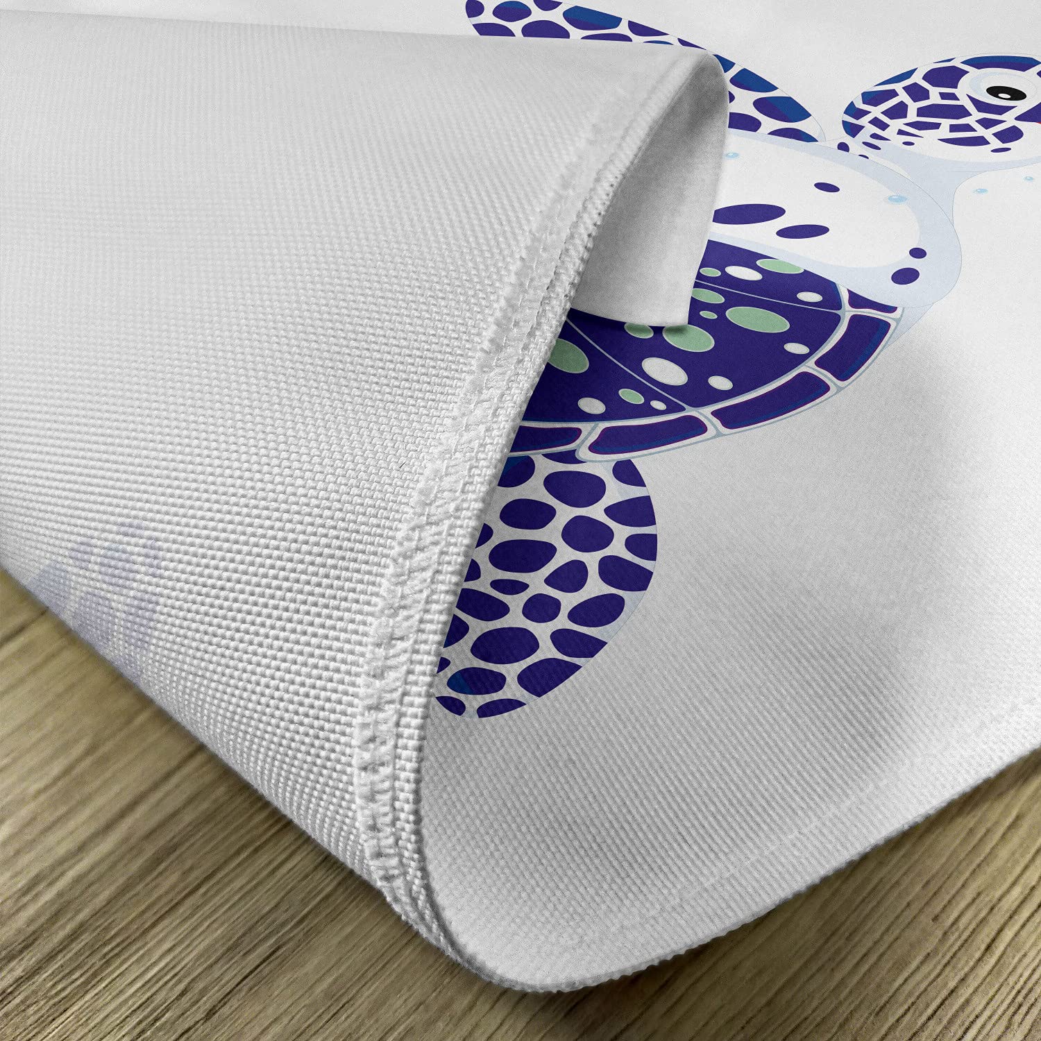 Lunarable Turtle Place Mats Set of 4 - Cartoon Underwater Animal Smiling Loggerhead Marine Reptile Washable Fabric Table Mats for Dining Room Kitchen Decor in Royal Blue Sea Green White | Perfect for Beach-Themed Parties, Ocean Lovers & Coastal Home Decor