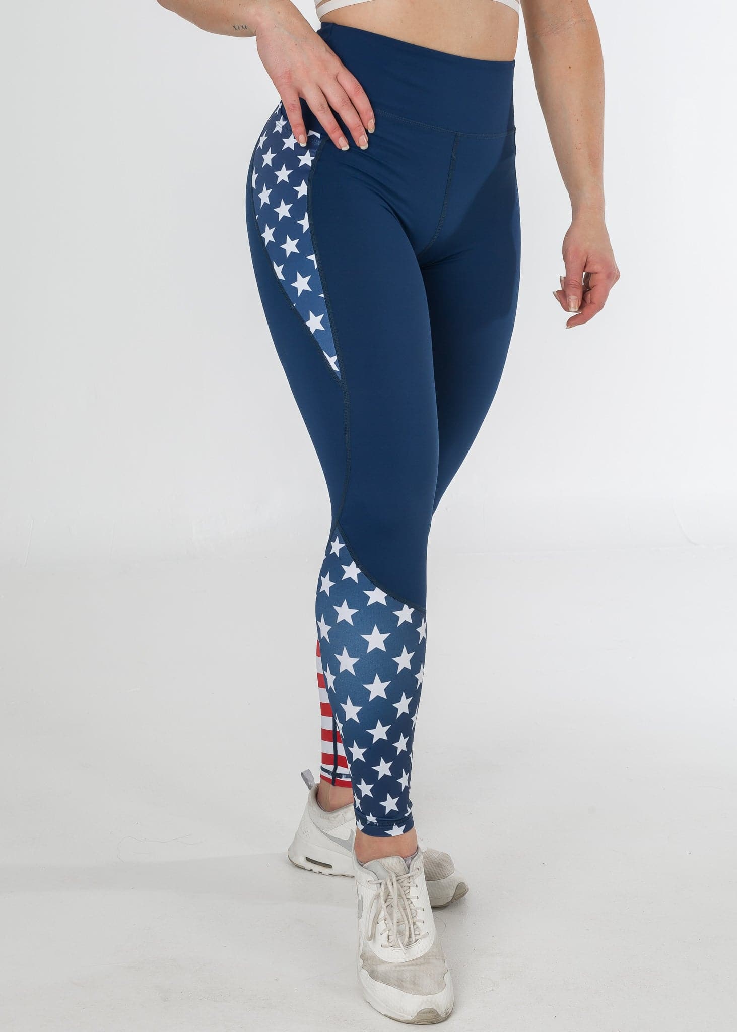 Empowered Leggings | Stars & Stripes High-Waisted Yoga Pants for Women - Patriotic Workout & Lounge Wear for Gym, Running, and Casual Outfits