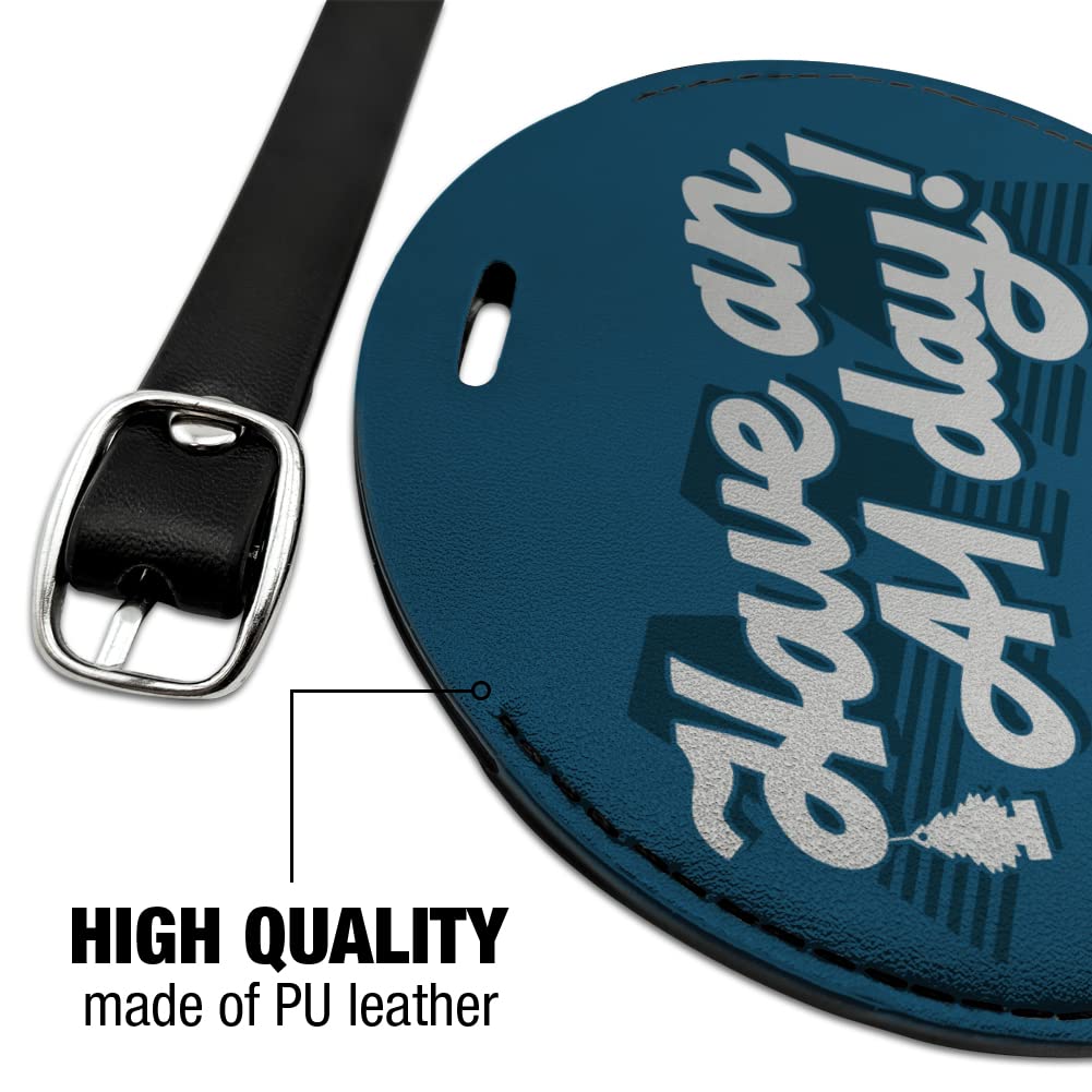 Breaking Bad A1A Car Wash Round Leather Luggage Tag - Durable Suitcase ID Tag for Travel & Carry-On Bags | Perfect for Business Trips, Vacations & Gift Giving