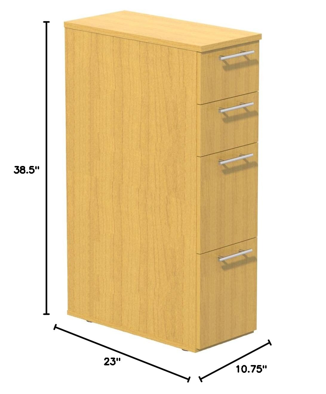 Mayline Skinny Tall Pedestal Desk Leg - Maple Finish ABSPTLMA | Modern Office Furniture for Home & Workspace