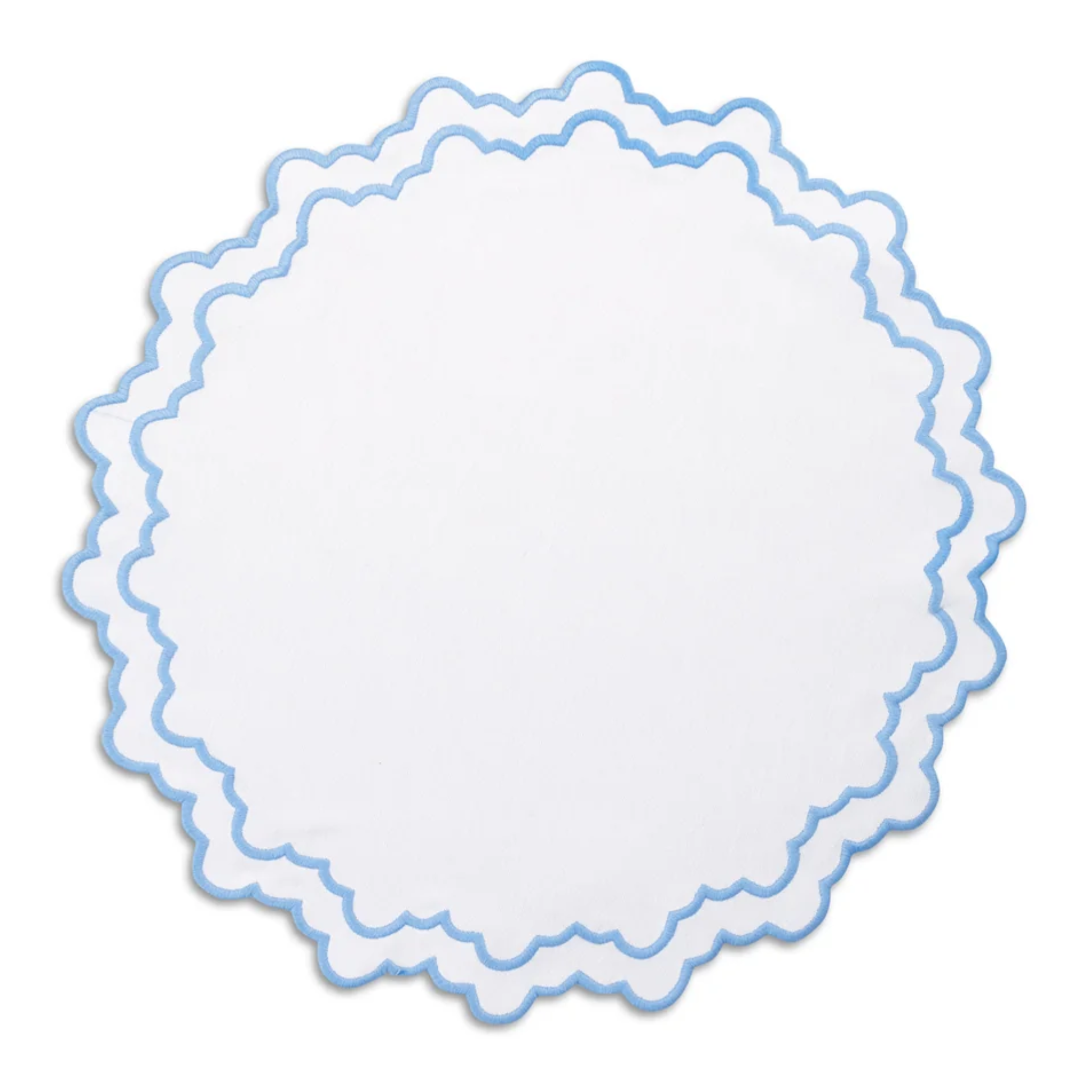 Blue Lotus Flower Embroidered Placemat & Napkin Set - 6-Piece Elegant Table Setting for Dining, Weddings & Home Decor