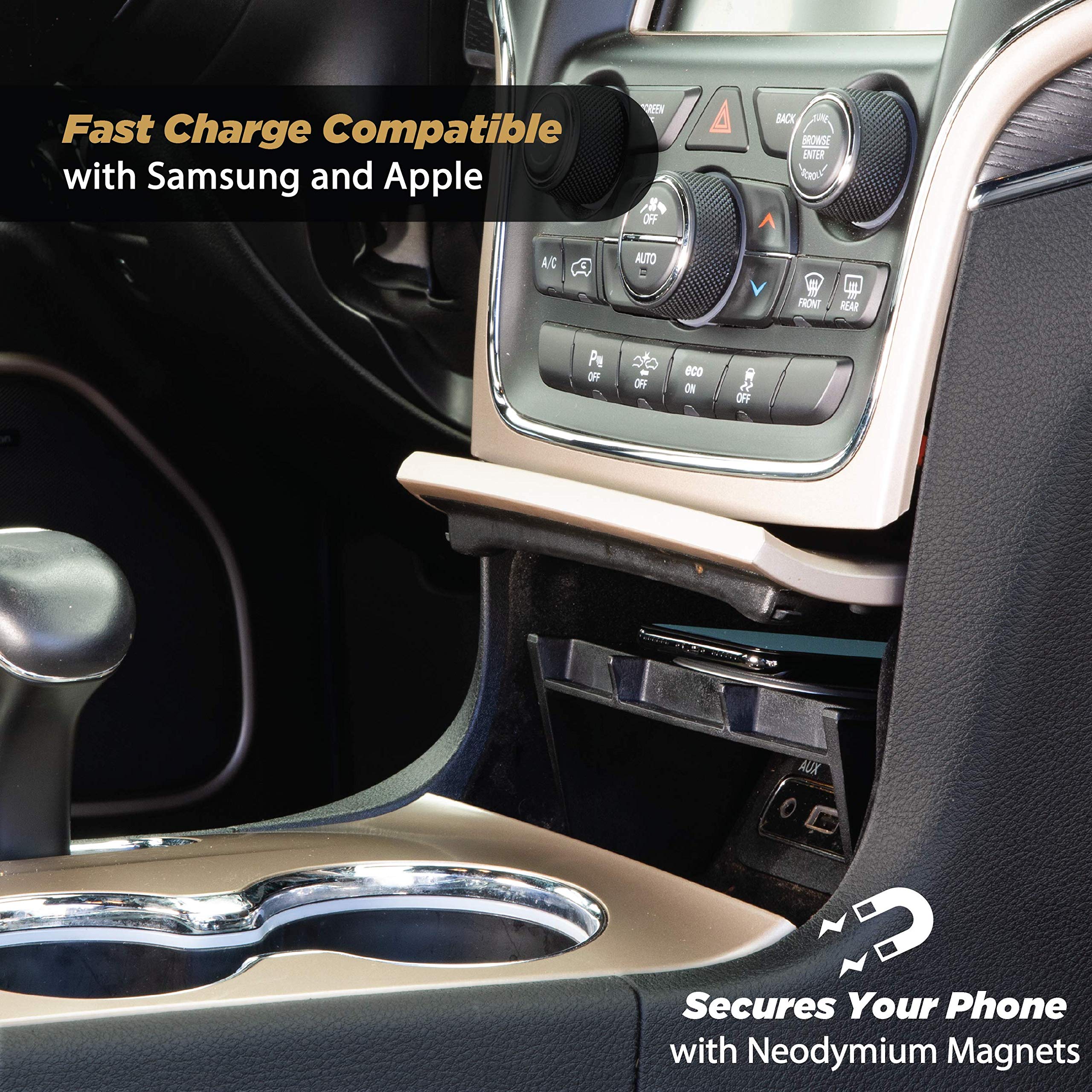 SCOSCHE CRQ02 MagicMount™ Qi-Certified 10W Magnetic Wireless Charger Mount for 2014-Up Jeep® Grand Cherokee™ - Secure Phone Holder with Bezel for iPhone, Samsung & Qi-Enabled Devices | Perfect for Road Trips & Hands-Free Driving