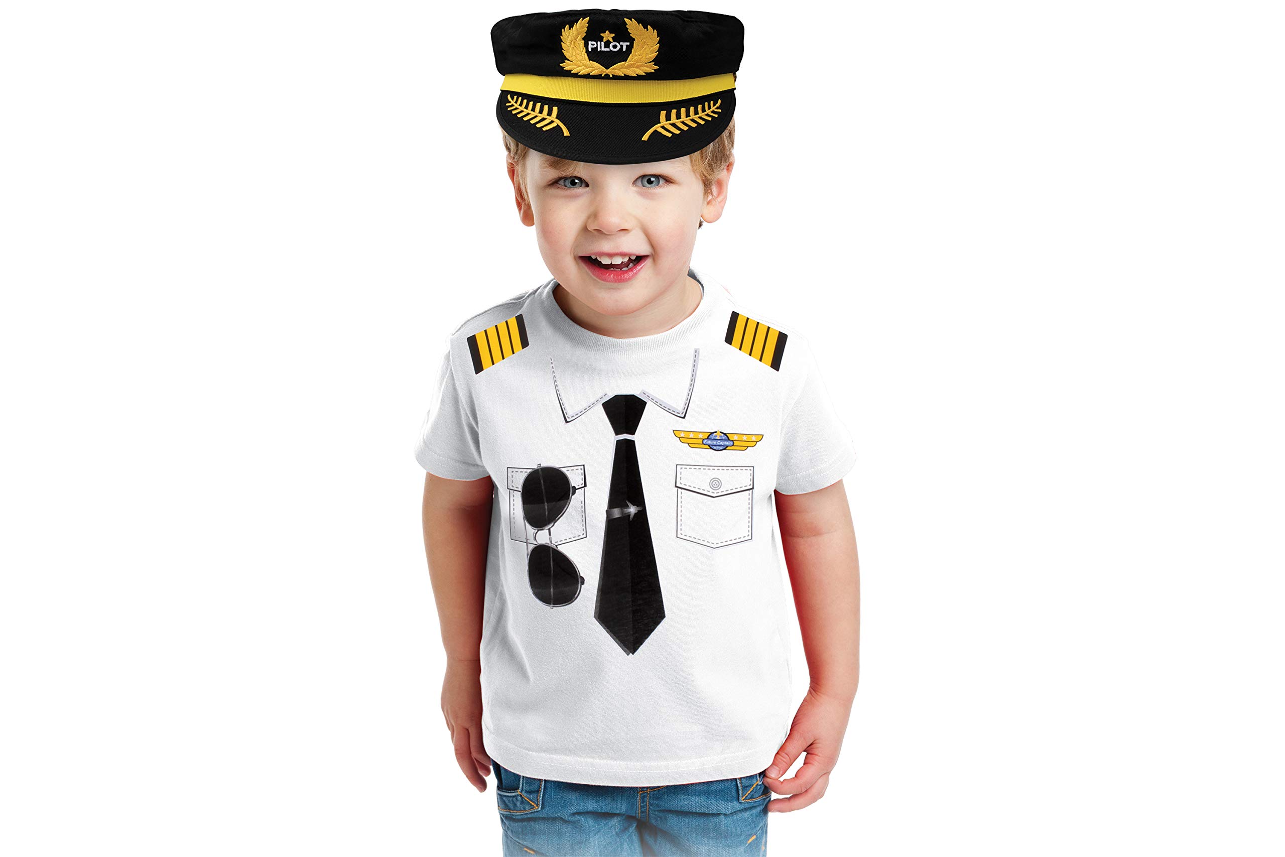 Daron Kids Pilot T-Shirt - Cute Airplane Graphic Tee for Boys & Girls | Soft Cotton Short Sleeve Shirt | Perfect for Aviation Theme Parties, School Days & Casual Wear