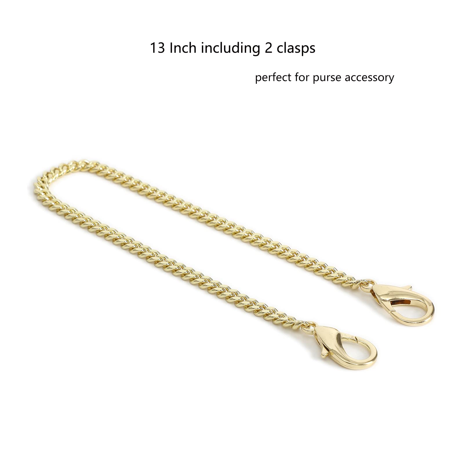 Mini Purse Chain Strap Replacement - 13 Inch Light Gold Handbag Crossbody Shoulder Strap Accessory with Charms | Perfect for Evening Bags, Clutches & Designer Purse Strap Upgrade