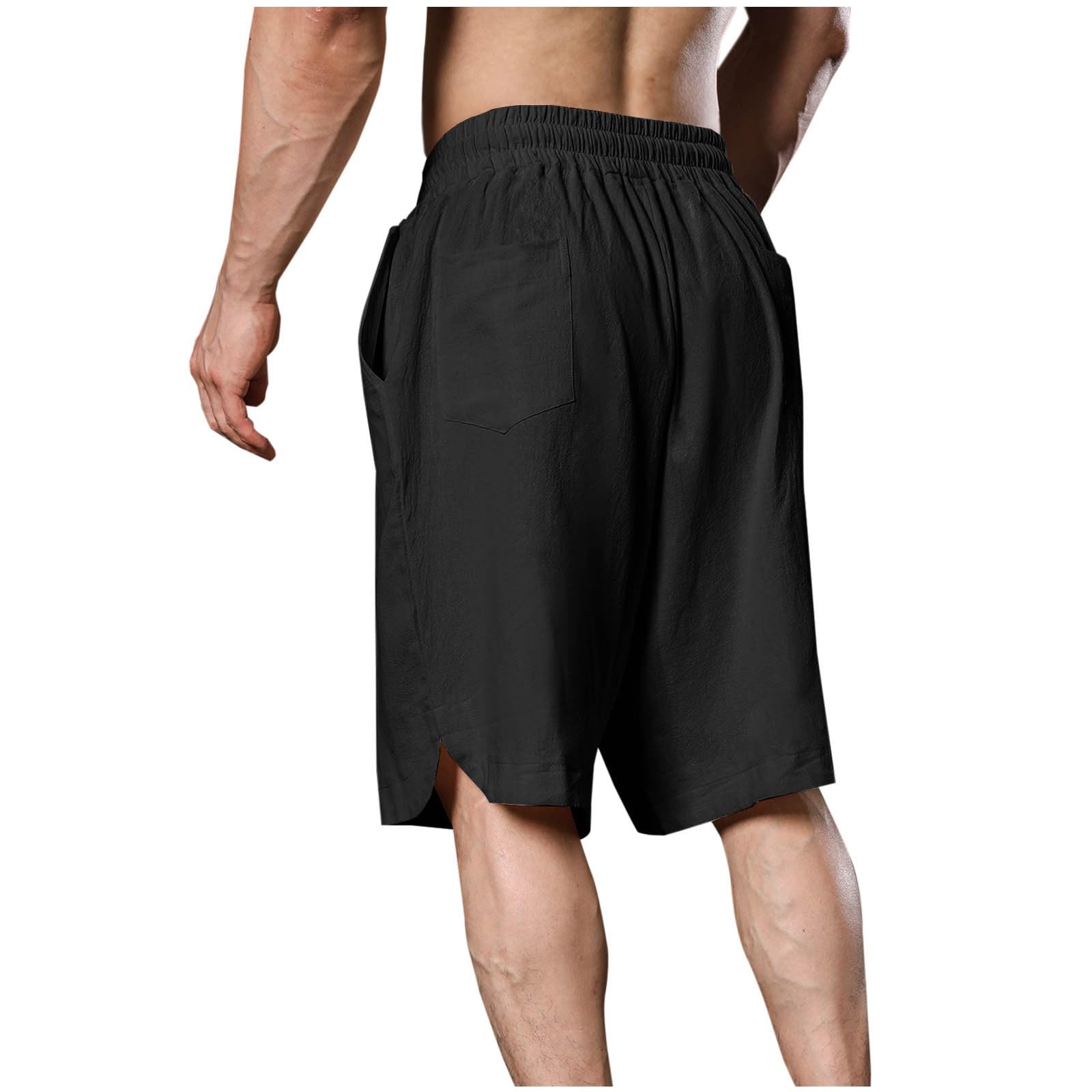Men's Elastic Waist Gym Shorts with Pockets - Lightweight Workout & Summer Sports