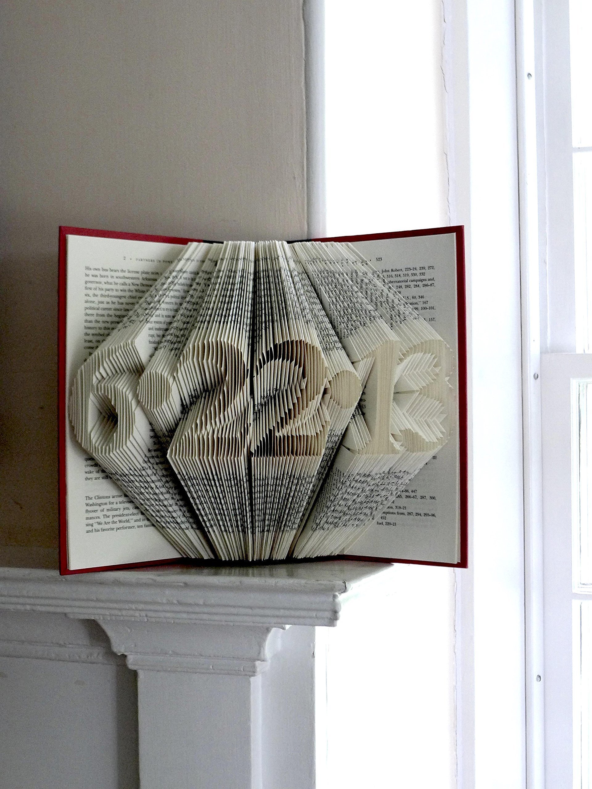 Personalized Folded Book Wedding Date Anniversary Gift - Custom First Year Paper Gift for Husband, Wife, Couples - Unique Save the Date Keepsake - Perfect for Anniversaries, Birthdays & Baby Showers - Romantic Home Decor & Special Occasion Present