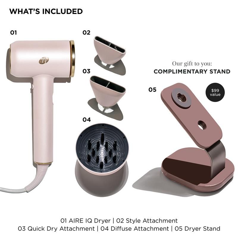 Aire IQ Intelligent Hair Dryer - Fast Drying, Lightweight & Quiet for Salon-Quality Styling at Home - Perfect for Travel, Daily Use & Professional Stylists