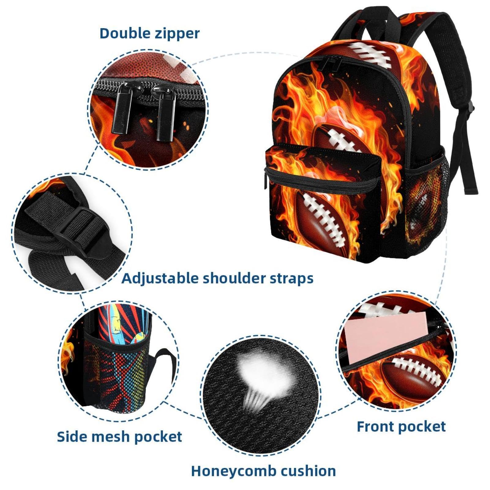 Men's & Women's Travel Backpack - Durable American Football Design Backpack for Hiking, Gym & Daily Use