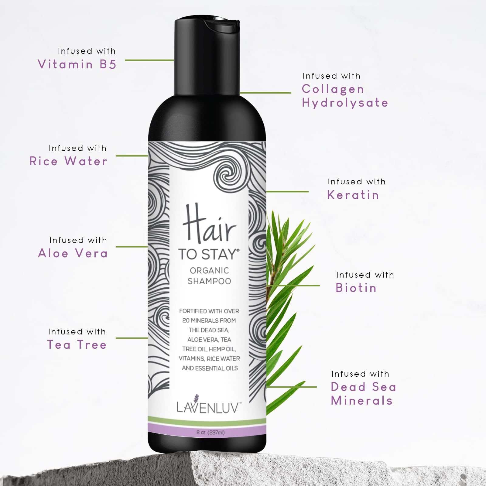 Hair Growth Shampoo 16oz - Keratin & Rice Water Volumizing Shampoo for Thinning Hair - SLS-Free Hair Loss Treatment for Women & Men - Promotes Thicker, Fuller Hair - Ideal for Daily Use & Scalp Care