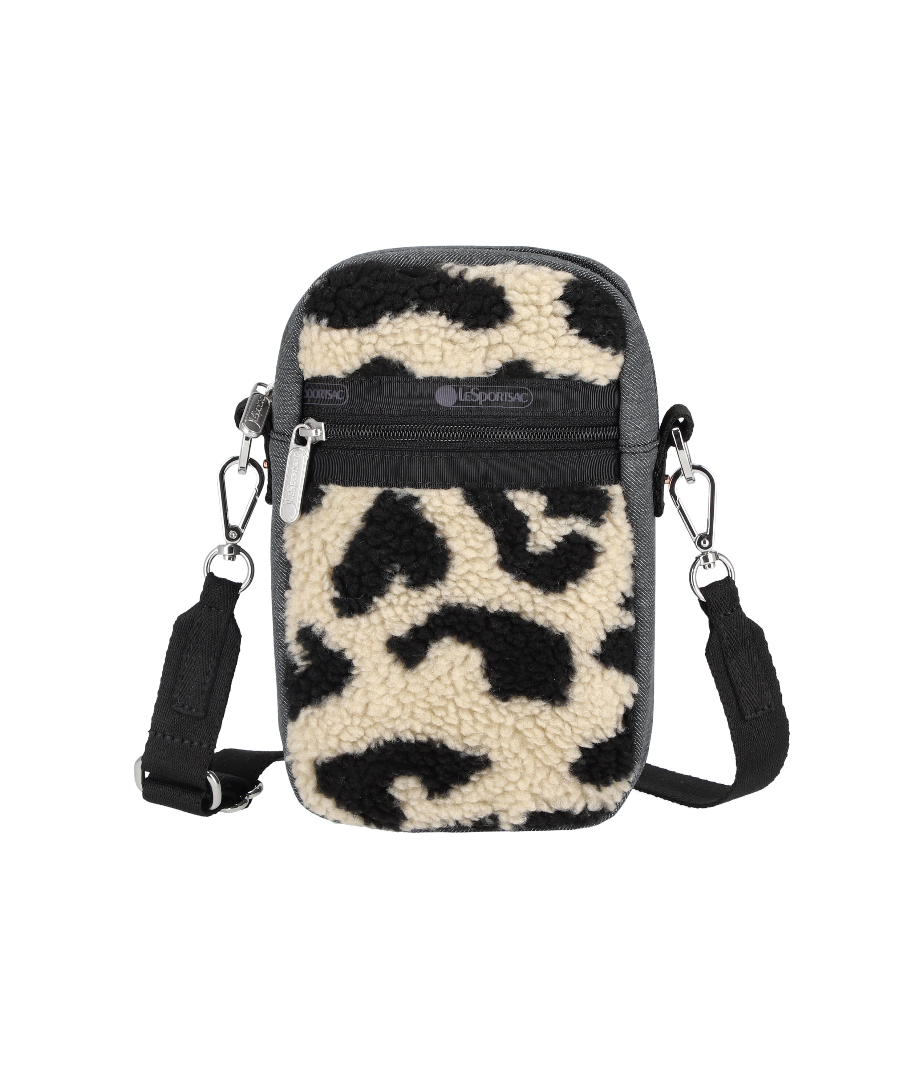 Black Denim/Leopard Sherpa
