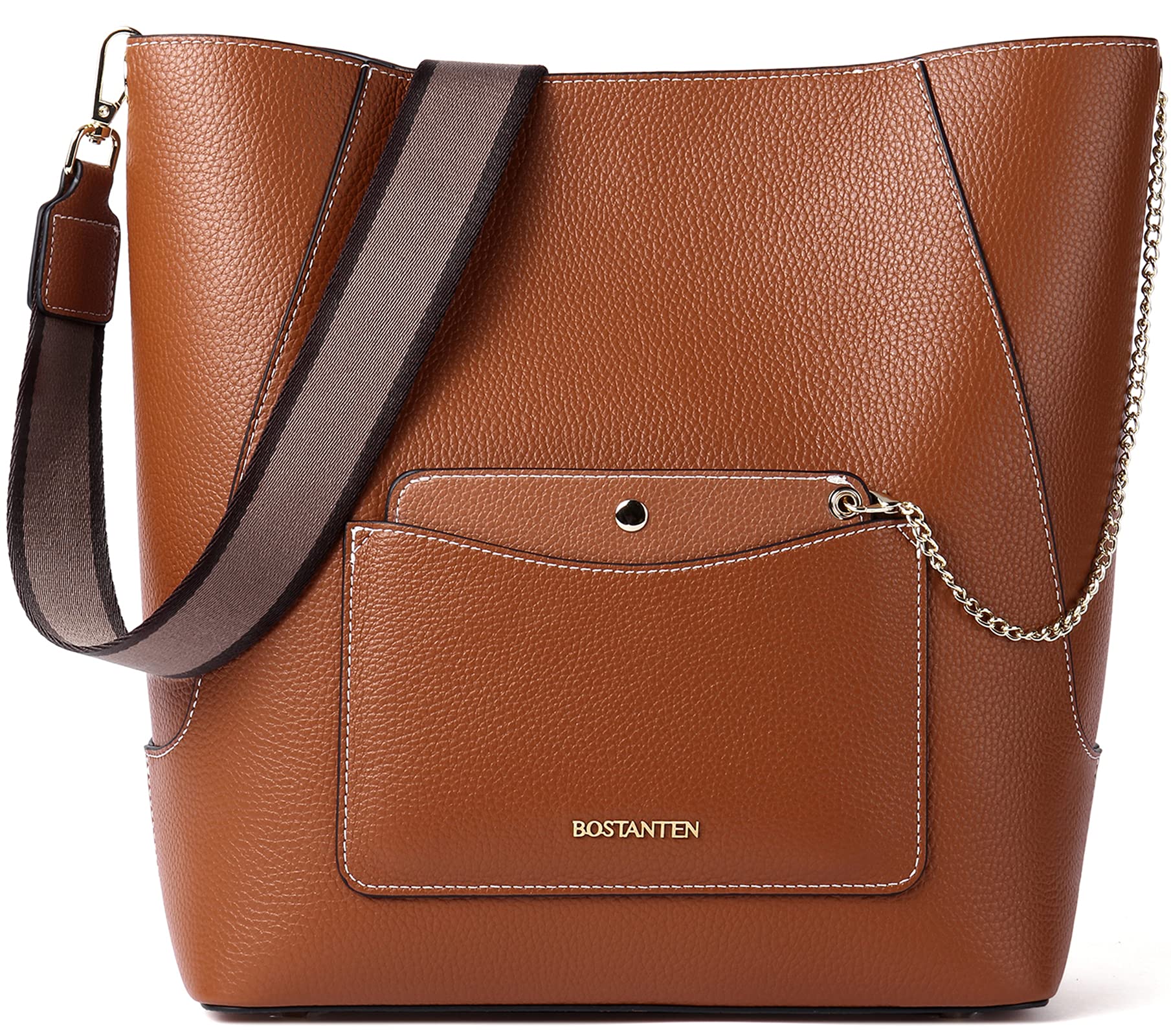 BOSTANTEN Women's Genuine Leather Handbag - Stylish Designer Tote & Bucket Purse for Work, Travel & Everyday Use