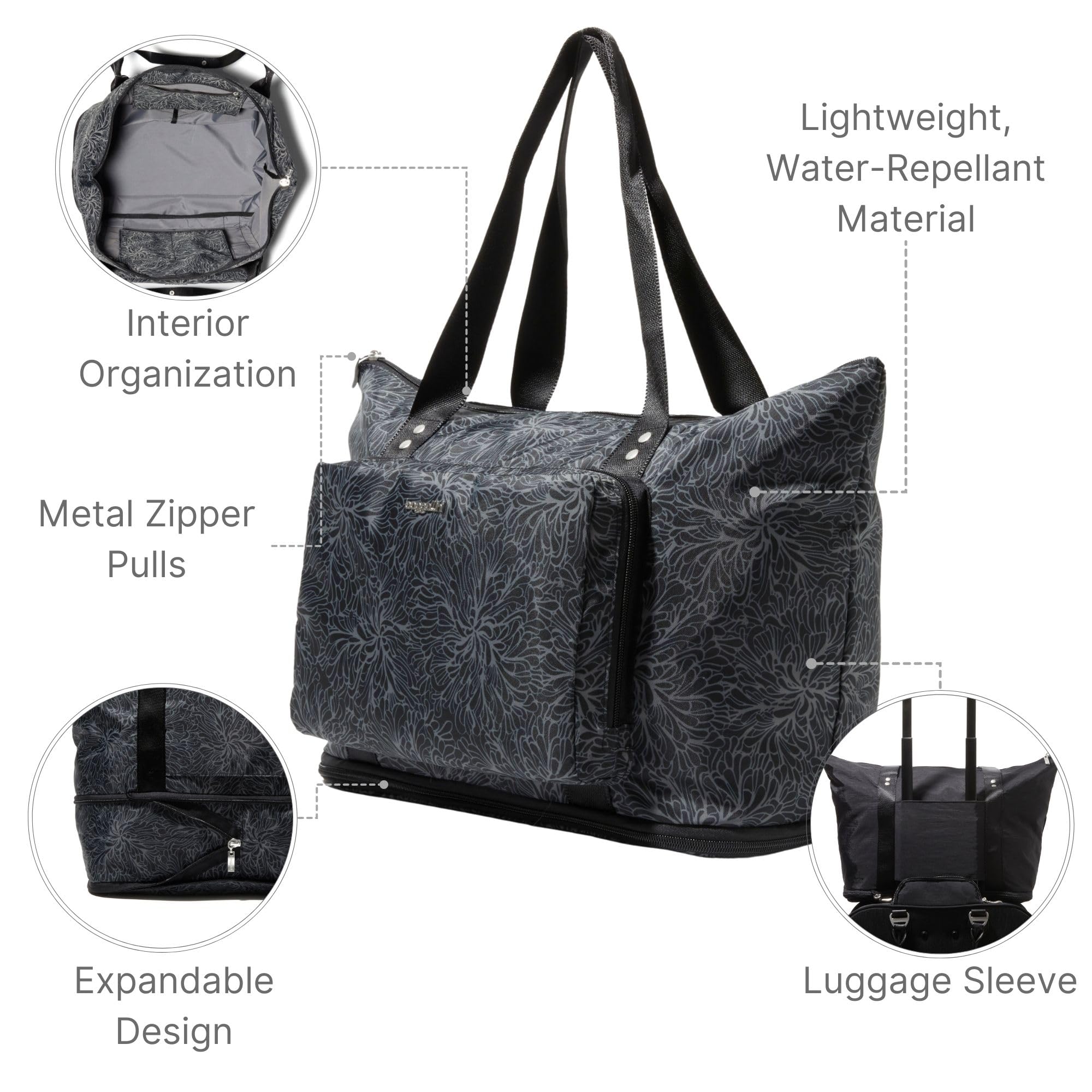 Baggallini Expandable Lightweight Travel Tote Bag - 22