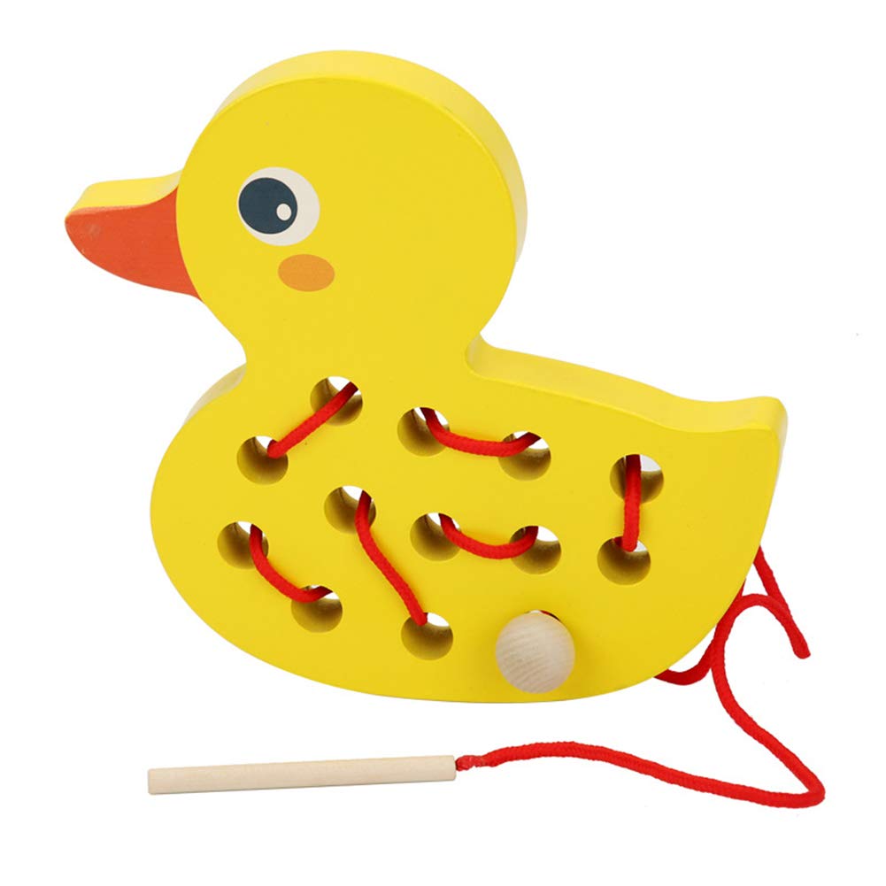 Whale & Duck Wooden Threading Toy for Toddlers - Early Learning Educational Montessori Toy for Kids - Perfect Gift for Baby Boys & Girls - Develop Fine Motor Skills & Hand-Eye Coordination - Ideal for Preschool & Home Playtime